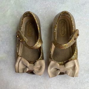 Mini Melissa Ultra Girl Gold Glitter with Bow